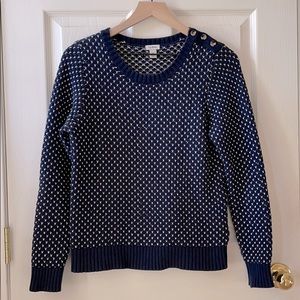 L.L. Bean Birdseye print cotton pullover sweater